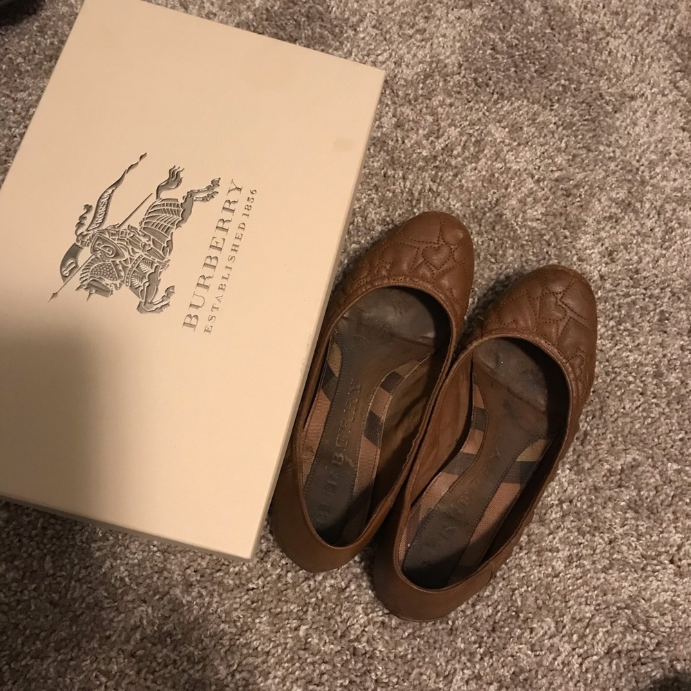 Burberry Quilted Heart Flats With Box